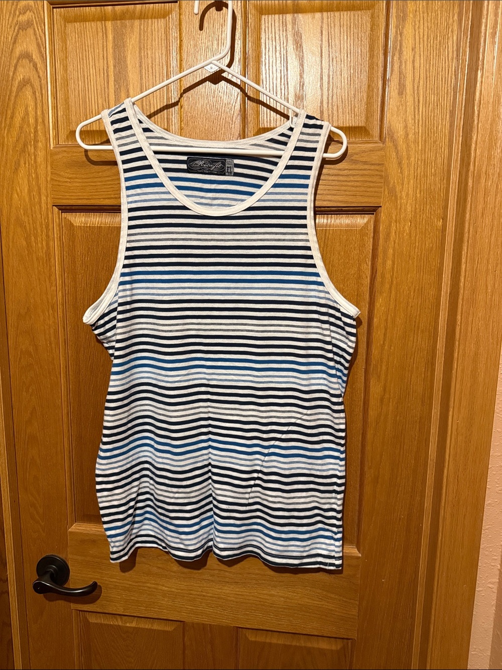 Retrofit Striped Blue, Navy & White Men’s Tank Top